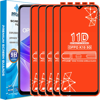 PFOAM Edge To Edge Tempered Glass for OPPO K10 5G(Pack of 5)