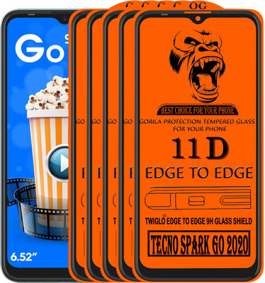 TWIGLO Edge To Edge Tempered Glass for TECNO SPARK GO 2020(Pack of 5)