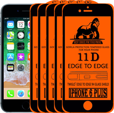 TWIGLO Edge To Edge Tempered Glass for Apple iPhone 6(Pack of 5)