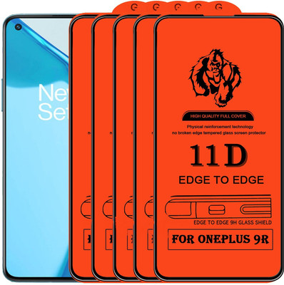 9H Edge To Edge Tempered Glass for Oneplus 9R(Pack of 5)(Pack of 5)