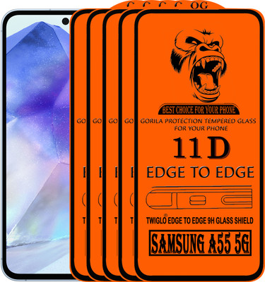 TWIGLO Edge To Edge Tempered Glass for SAMSUNG A55 5G(Pack of 5)