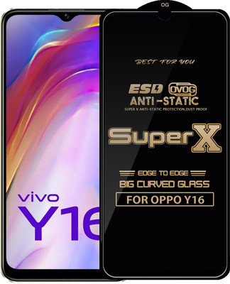 Qyist Edge To Edge Tempered Glass for OPPO Y16(Pack of 1)