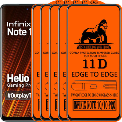 TWIGLO Edge To Edge Tempered Glass for INFINIX NOTE 10(Pack of 5)