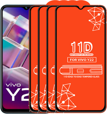 Qyist Edge To Edge Tempered Glass for Vivo Y22(Pack of 4)
