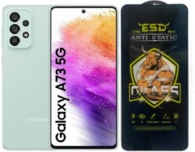 Obstinate Edge To Edge Tempered Glass for Samsung Galaxy A73 5G, BLATE ESD, Bull King ESD, Edge to Edge, Anti Static, Dustproof(Pack of 1)