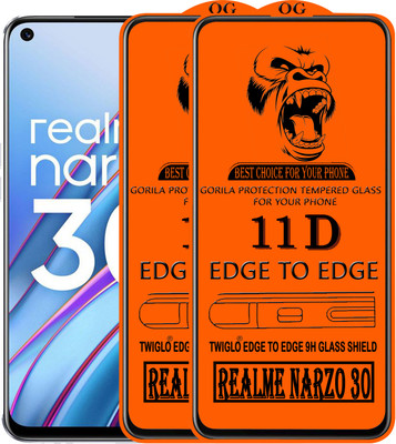 TWIGLO Edge To Edge Tempered Glass for REALME NARZO 30(Pack of 3)