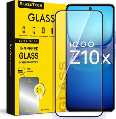 BlazeTech Edge To Edge Tempered Glass for IQOO Z10x 5G(Pack of 1)