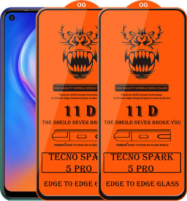 Forego Edge To Edge Tempered Glass for Tecno Spark 5 Pro(Pack of 2)