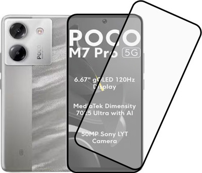 VISHRN Edge To Edge Tempered Glass for POCO C75 5G, Poco C75 5G, Poco C75(Pack of 1)