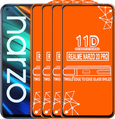 TWIGLO Edge To Edge Tempered Glass for REALME NARZO 20 PRO(Pack of 4)