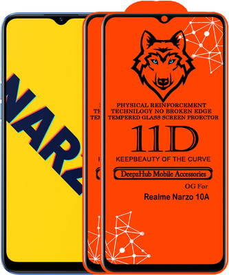 DeepzHub Edge To Edge Tempered Glass for Realme Narzo 10A(Pack of 2)