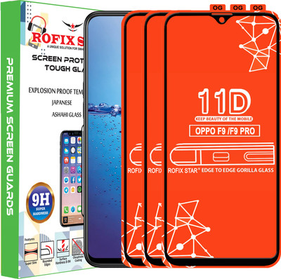 Rofix star Edge To Edge Tempered Glass for Oppo F9(Pack of 3)