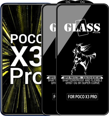 Qyist Edge To Edge Tempered Glass for POCO X3 PRO(Pack of 2)