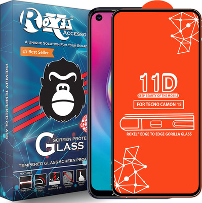 Roxel Edge To Edge Tempered Glass for Tecno Camon 15(Pack of 1)