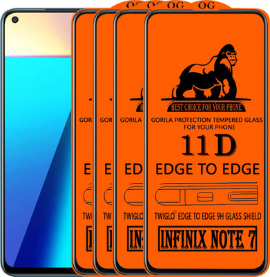 TWIGLO Edge To Edge Tempered Glass for INFINIX NOTE 7(Pack of 4)