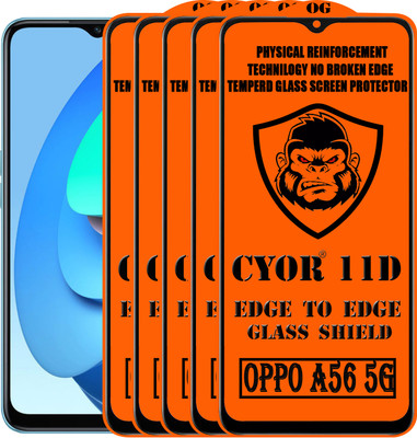 CYOR Edge To Edge Tempered Glass for OPPO A56 5G(Pack of 5)
