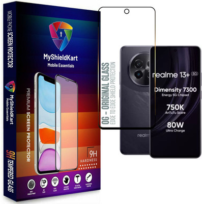 MyShieldKart Edge To Edge Tempered Glass for realme 13 Plus 5G(6.67 Inch)**DuraGlass**Millitary Grade-Anti Explosion-Tempered Glass/Full Screen Coverage-Edge to Edge/9H Hardness/With Easy Installation Kit(Pack of 1)