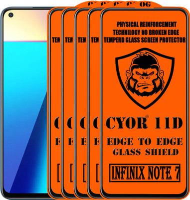 CYOR Edge To Edge Tempered Glass for INFINIX NOTE 7(Pack of 5)