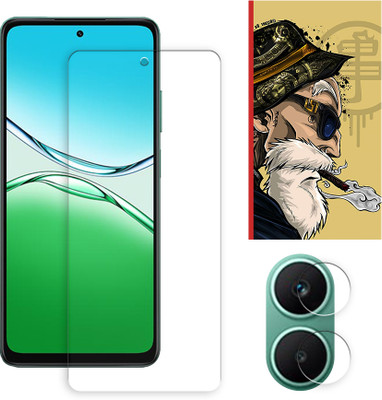 ARBAN Edge To Edge Tempered Glass for Oppo A5 4G Tempered Glass Screen Protector | Anti-Scratch | Edge to Edge Full Coverage | 9H Hardness ( 1 FRONT SCREEN GUARD + 1 CAMERA LENS PROTECTOR + 1 FREE EMBOSSED SKIN001 )(Pack of 1)