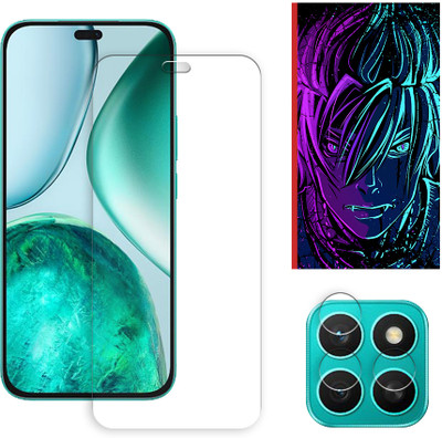 ARBAN Edge To Edge Tempered Glass for Honor X8c 4G Tempered Glass Screen Protector | Anti-Scratch | Edge to Edge Full Coverage | 9H Hardness (1 FRONT SCREEN GUARD + 1 CAMERA LENS PROTECTOR + 1 FREE BACK EMBOSSED SKIN OES-002)(Pack of 1)