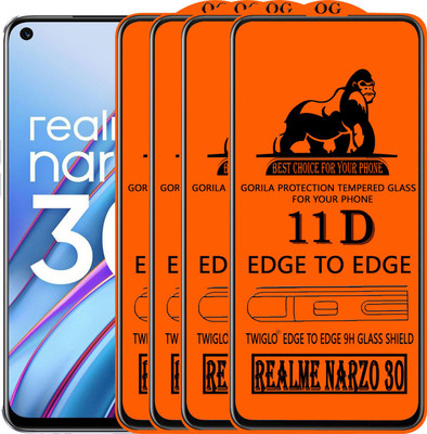 TWIGLO Edge To Edge Tempered Glass for REALME NARZO 30(Pack of 4)