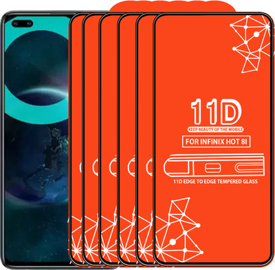 Qyist Edge To Edge Tempered Glass for Infinix Hot 8I(Pack of 6)