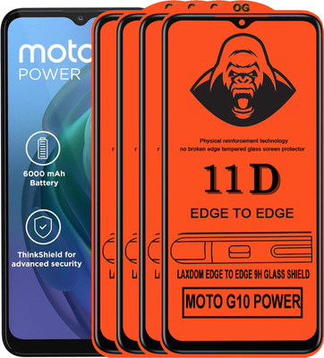 Laxdom Edge To Edge Tempered Glass for MOTO G10 POWER(Pack of 4)