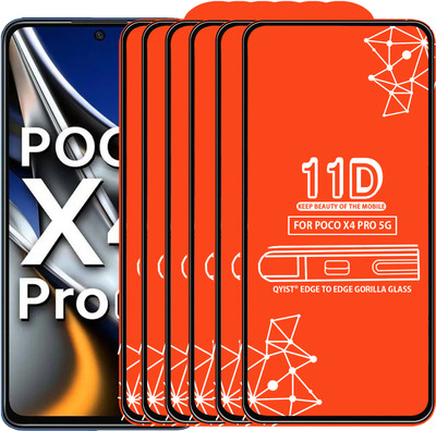Qyist Edge To Edge Tempered Glass for Poco X4 Pro 5G(Pack of 6)