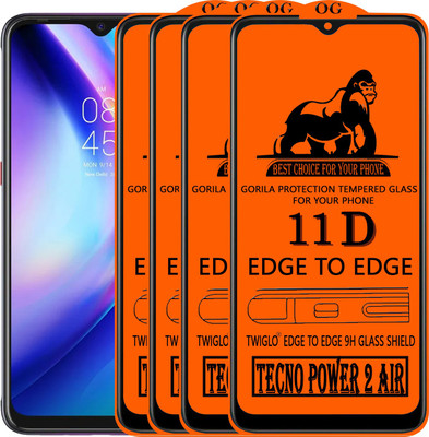 TWIGLO Edge To Edge Tempered Glass for TECNO POWER 2 AIR(Pack of 4)