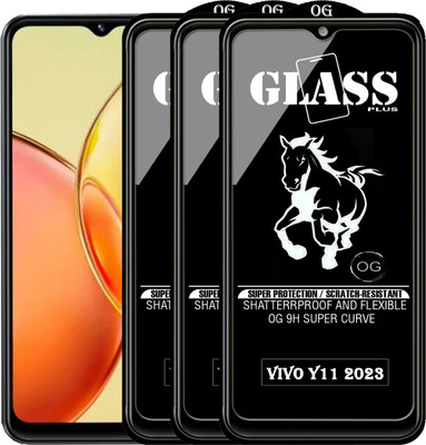 PFOAM Edge To Edge Tempered Glass for VIVO Y11 2023(Pack of 3)