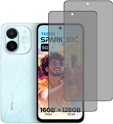 KARTRAY Edge To Edge Tempered Glass for Tecno Spark 30C 5G, Privacy Glass(Pack of 2)