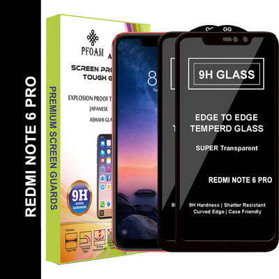 PFOAM Edge To Edge Tempered Glass for Mi Redmi Note 6 Pro(Pack of 2)
