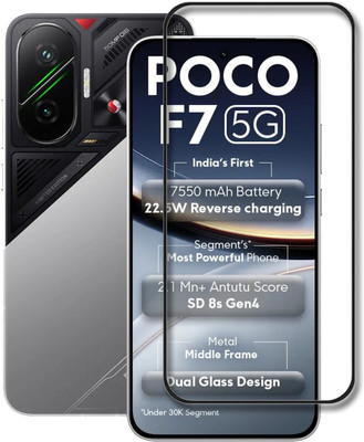 NKCASE Edge To Edge Tempered Glass for Poco F7 5G, POCO F7 5G(Pack of 1)