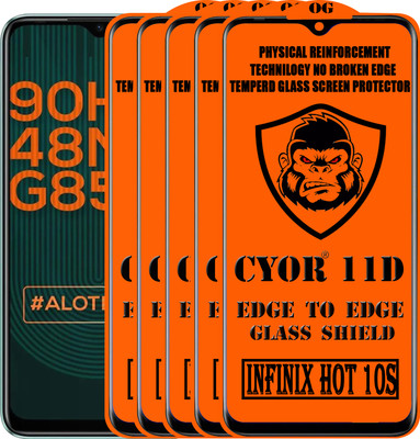 CYOR Edge To Edge Tempered Glass for INFINIX HOT 10S(Pack of 5)