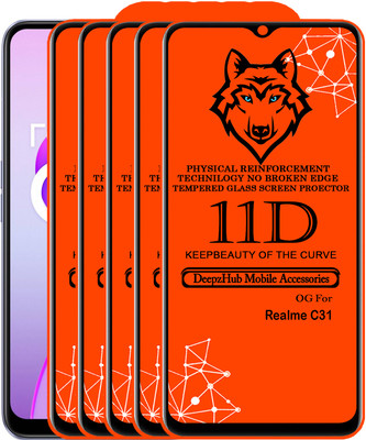 DeepzHub Edge To Edge Tempered Glass for Realme C31(Pack of 5)