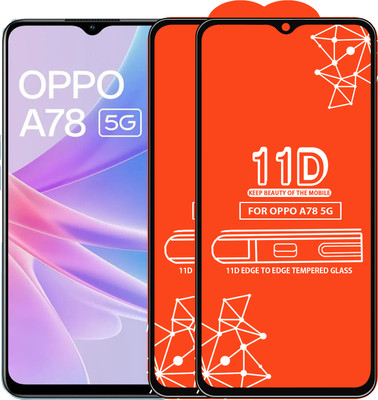 Qyist Edge To Edge Tempered Glass for Oppo A78 5G(Pack of 2)