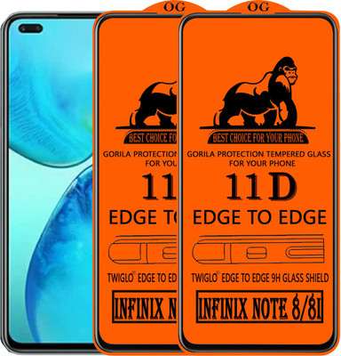 TWIGLO Edge To Edge Tempered Glass for INFINIX NOTE 8I(Pack of 2)