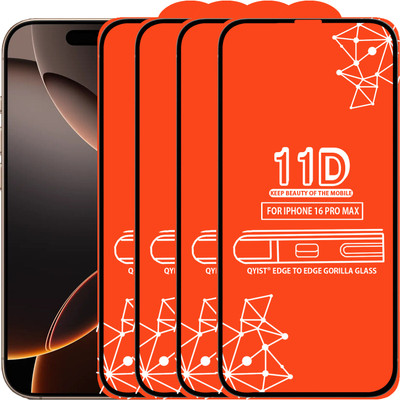 Qyist Edge To Edge Tempered Glass for IPHONE 16 PRO MAX(Pack of 4)