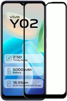ChutPutMart Edge To Edge Tempered Glass for Vivo Y02(Pack of 1)