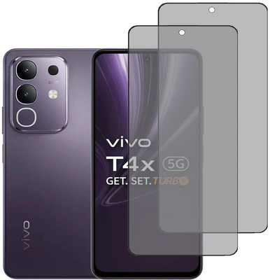 KARTRAY Edge To Edge Tempered Glass for Vivo T4x 5G, Privacy Glass(Pack of 2)