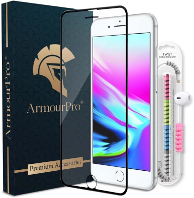 ArmourPro Edge To Edge Tempered Glass for Apple iPhone 8 Plus, Apple iPhone 7 Plus, Apple iPhone 6s Plus, Apple iPhone 6 Plus, OG Tempered Glass with Cable Protector(Pack of 1)