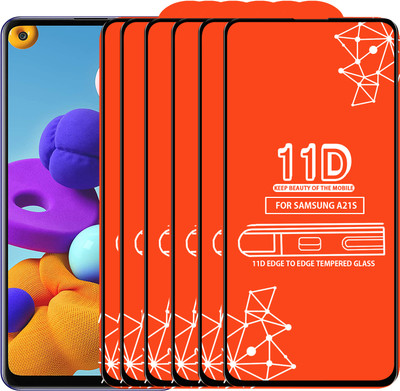 Roxel Edge To Edge Tempered Glass for Samsung Galaxy A21S(Pack of 6)