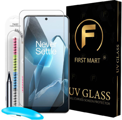 FIRST MART Edge To Edge Tempered Glass for OnePlus 13 5G, OnePlus 13, UV Glue Tempered Glass with Cable Protector(Pack of 1)
