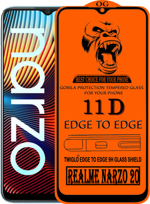 TWIGLO Edge To Edge Tempered Glass for REALME NARZO 20(Pack of 1)
