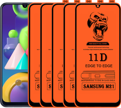 PFOAM Edge To Edge Tempered Glass for SAMSUNG GALAXY M21(Pack of 5)