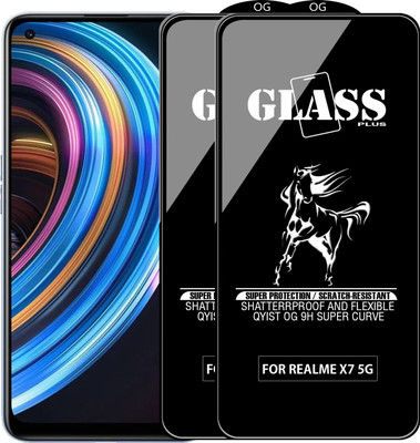 Qyist Edge To Edge Tempered Glass for REALME X7 5G(Pack of 2)