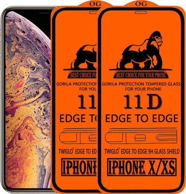 TWIGLO Edge To Edge Tempered Glass for Apple iPhone X(Pack of 2)