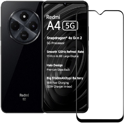 BRENZZ Edge To Edge Tempered Glass for Redmi A4 5G, POCO C75 5G(Pack of 1)