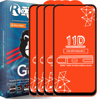 Roxel Edge To Edge Tempered Glass for Realme X(Pack of 4)