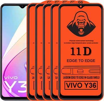 Laxdom Edge To Edge Tempered Glass for VIVO Y36(Pack of 5)
